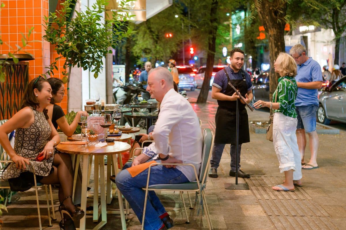 La Lola Saigon dining space and Mediterranean interior - 6