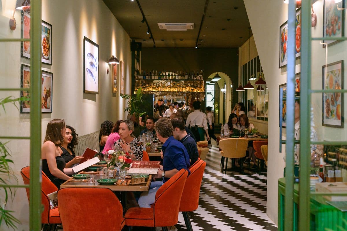 La Lola Saigon dining space and Mediterranean interior - 7